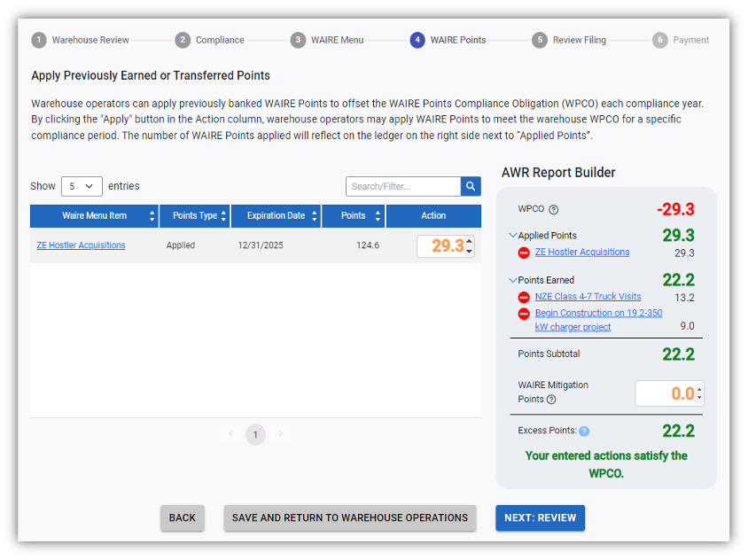 Applying Banked/ Transferred Points